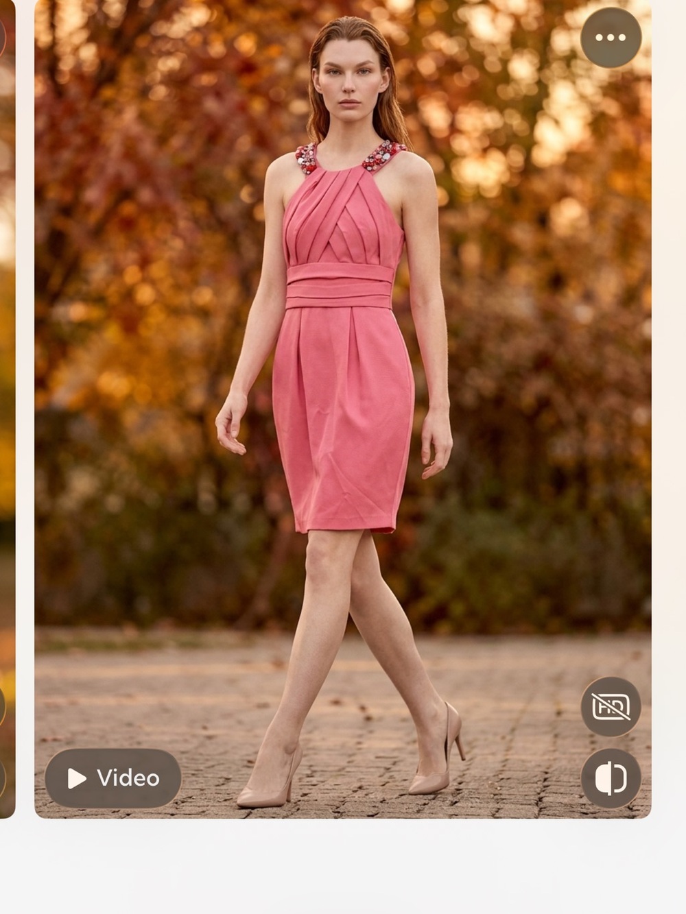 Feminine Grace Karin Pink Strappy Midi Sheath Dress